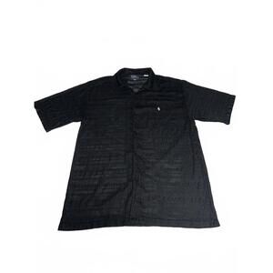 Vintage Polo by Ralph Lauren Black micro mesh Button-Up Shirt XXL